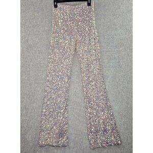 Forever 21 Sequined Flare Pants Womens L Polyester & Spandex